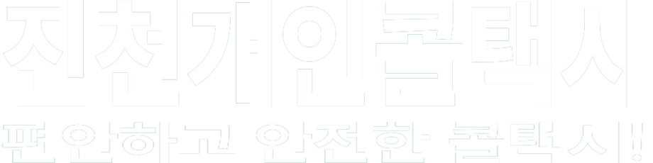 진천개인콜택시 화이트 로고 이미지